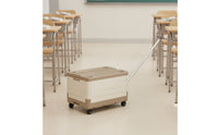 Storage Bin with Pull Rod Foldable Storage Box with Wheels Rolling Book Cart Portable Rolling Tote Mobile for Students