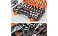 37 Pieces Organized Automotive Repair Tool Kit Portable Socket and Wrench Set Compact Socket Set Sturdy for Roadside Emergency