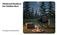 Foldable Design Padded Moon Chair High rear Support Padded Moon-Shaped Armchair No Assembly Required Portable Seat Oversized Comfort for Campers, Anglers, observers, Camping, Fishing, rearyard, Beach