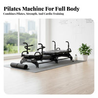 Reformer Elevated Combo Low-Impact Exercise Core Training Bed Studio Grade Pilates Reformer Bed for Home Gym Owners, Adults, Wellness Center