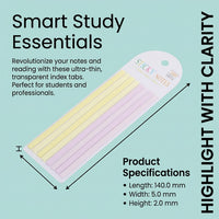 Index Tabs Sticky Notes, Colorful PET Transparent Flag Markers for Reading and Note Taking, Repositionable Bookmark for Students Books