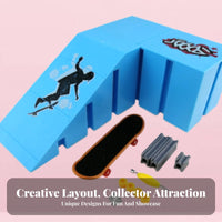 Detachable Fingerboard Skate Park Kit Combinable Ramps Finger Skateboard Ramp Set Customizable Layout for Teens, Kids, Tabletop, Desktop