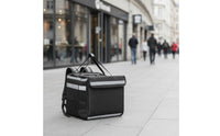 Expandable Food Delivery Backpack with Dividers Thermal Food Delivery Backpack with Reflective Strip Sturdy for Couriers
