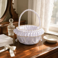Flower Girl Basket Elegant Design Wedding Basket Sturdy for Bridal Party
