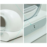 Self-Cleaning Electric Litter Box with Grated Step Smart Enclosed Cat Litter Box Low-Noise Pet Supply Washable for Apartments
