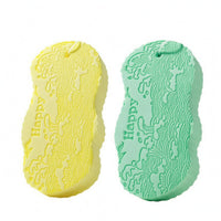 2 Pieces Embossed Body Scrub Sponge Water-Absorbing PVA Scrub Sponge Textured Bath Loofah with Hanging Loop Soft for Shower