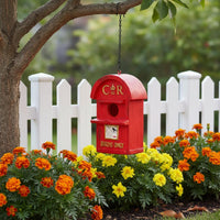 Resin Craft Mailbox Birdhouse Outdoor Decoration Red Birdhouse Ornament Decorative for Yard