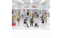 4 Pieces Convenience Store Worker Figurines Painted Worker Figures Tiny Figurines with Costumes for Collectors, Diorama