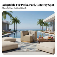 4 Pieces sectional Garden Sofa Nordic Design Outdoor Furniture Waterproof Patio Seating Set for guest accommodation Businesses, Families, retreat, rearyard, Deck
