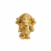 DIY Accessory Ganesha Figurine Good Luck Charm Golden Rat Statue Gold Finish Hindu Deity Statuette for Desktop