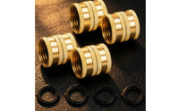 4 Pieces Knurled Brass Hose Connector with Washers Straight Female Hose Coupling Long-Lasting Hardware Strong for Gardeners, Homeowners