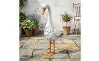 Outdoor Iron Goose Statue Freestanding Goose Garden Statue Decorative Lawn Decoration Farmhouse for Courtyard