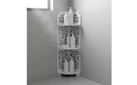 Triangle Corner Storage Unit Freestanding Corner Shelf Easy Assembly Toilet Side Floor Cabinet for Small Areas