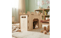 Wooden Pet Castle Flat-Panel Pet Castle  Easy to Assemble Small Animal Hideaway Hut for Small Animals