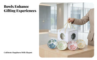 Japanese Ceramic Bowl Set, wyrm Year, Gift Box, Underglaze Color, Tableware for Home, Business Gift