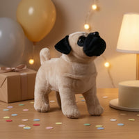 Pug Dog Stuffed Toy Standing Pug Stuffed Soft Cuddly for Children, Playroom, Bedroom