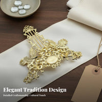 Ancient Design Headdress Material Color-Retaining Alloy Hairpin Base DIY Hair Crown Base Ornate Filigree Crane Hair Comb Finding