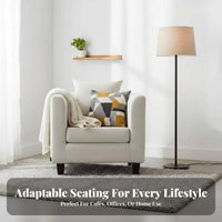Nordic aesthetic Upholstered Armchair space-saving Footprint Upholstered Tub Chair Padded Armrests Seating Furniture Comfortable Backrest for Apartment Dwellers, Interior Designers, Living Room, Coffee Shop, Boutsideique, Reception Area