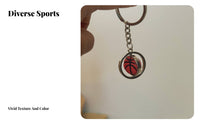 Great Gift Rotating Sports Ball Keychain Miniature Size Rotating Ball Key Loop for Children, Teenagers, Team Gifts, Everyday Carry