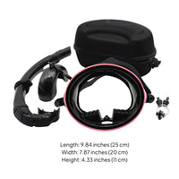 Snorkeling Gear with Case Panoramic Carrying Pouch Portable Breathing Tube for Adults