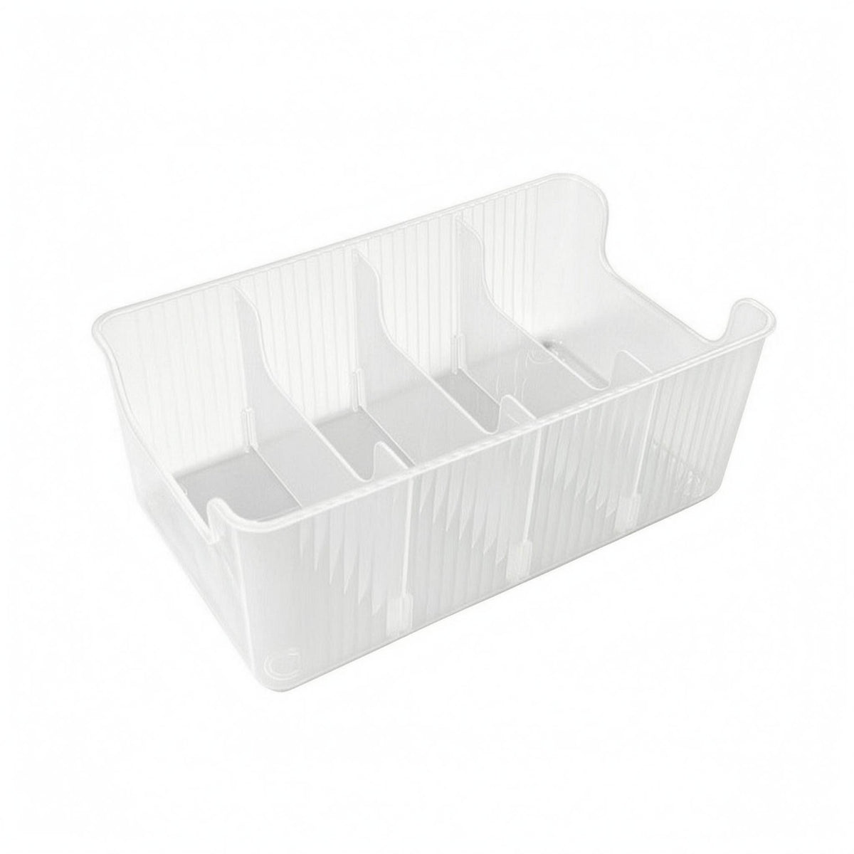 Removable Dividers 4 Compartment Organizer Box Transparent Clear Plastic Organizer Box Open Top
