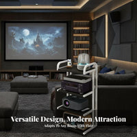 With Wheels Amplifier Equipment Rack Heavy Duty Construction AV Media Stand Sturdy and Long-Lasting Mobile Audio Stand Large Capacity for Audiophiles, Home Theater Enthusiasts, Living Room, KTV