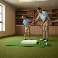 Golf Bunker Practice Mat Two-Surface Sandstroke Practice Mat Yellow and White Portable