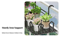 Railing Planter Rack Weather-Resistant Railing Planter Basket Rustproof for Deck