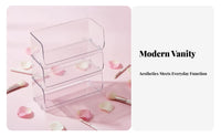 Multi-Compartment Box with carrying grip Clear Design Cosmetic Organizer Large Capacity sturdy for Makeup lovers, Dressing Table