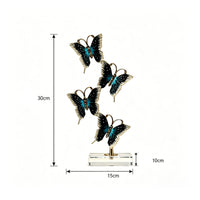 Crystal Butterfly Ornament Gold Tone Butterfly Decor with Crystal Polished Tabletop Sculpture for Living Room