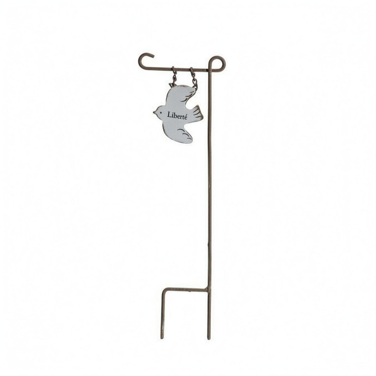 Iron Decorative Bird Garden Stake Painted Detailing Hanging Bird Stake Printed Lettering Outdoor Decor Rustic for Gardeners, Plant Lovers, Planters, Pots