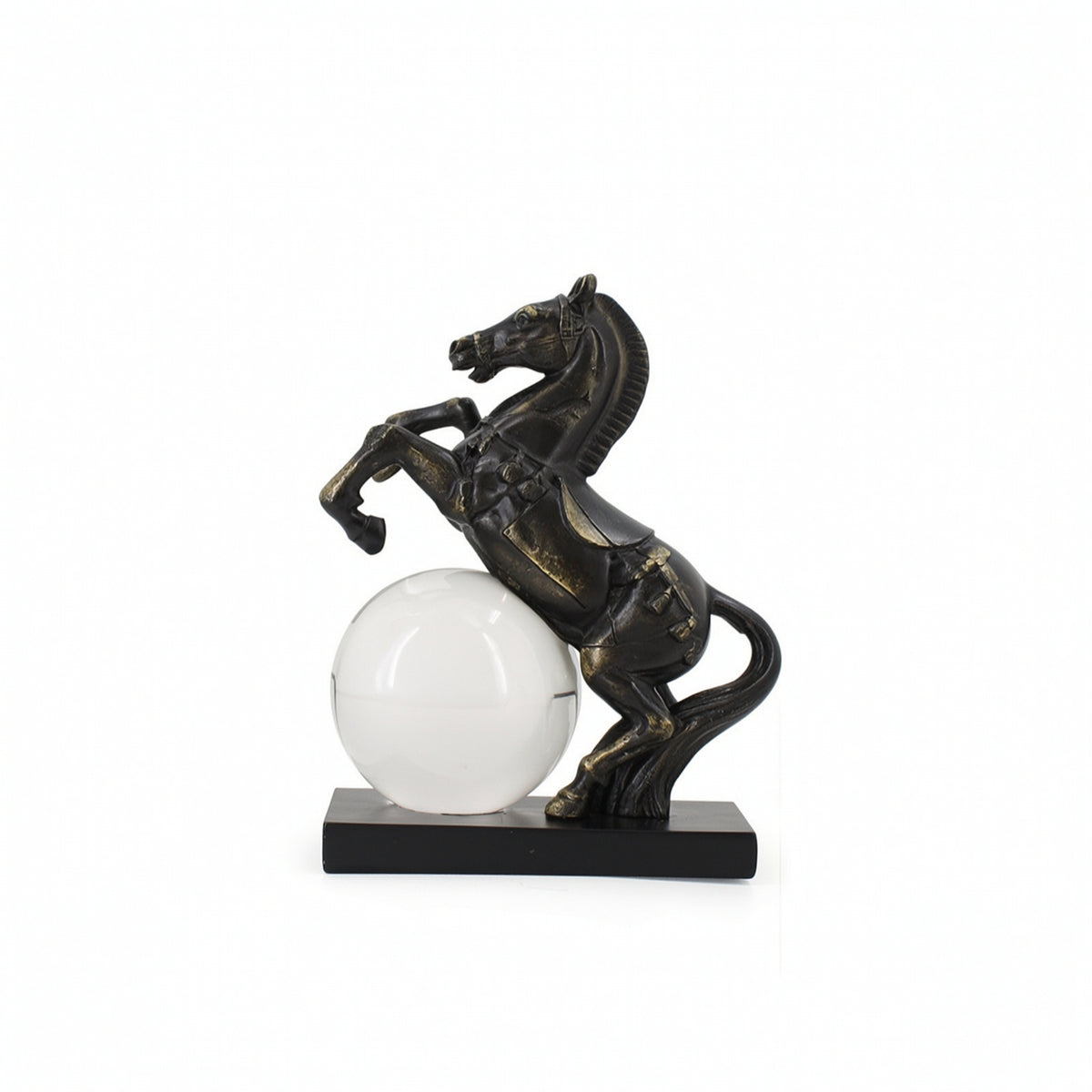 Horse Sculpture with Glass Ball Decorative Ornament Clear for Art Collectors