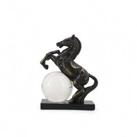 Horse Sculpture with Glass Ball Decorative Ornament Clear for Art Collectors