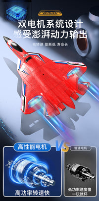 SU57 2-Channel Fixed-Wing Waterproof Foam RC Airplane Toy for Land, Water, and Air