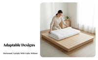 Levitating Low-Profile Bed Frame Headboardless Design Levitating Bed Frame with Illuminated Lights Minimalist and Design Bedroom Furniture for Adults