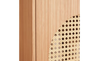 Wooden Cabinet with Rattan Door Boho Rattan Storage Cabinet Freestanding Credenza for Living Room, Entryway, Apartment