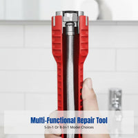 Sink Wrench, Multifunctional Plumbing Tool for Bathroom Faucet and Pipe Repair, 8-in-1 & 5-in-1 Options