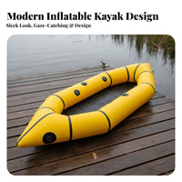 Hard Bottom Portable Packraft Lightweight Design Inflatable Boat Easy Storage Kayak Heavy Duty for Outdoor Enthusiasts, Adventurers, Rivers, River, Lakes, Travel