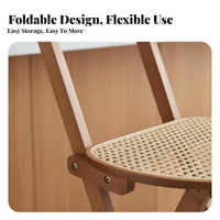 Foldable Folding Stool with Woven rearrest French & design Folding Counter Stool with rearrest Southeast Asian influenced Tall Chair Space-Saving for Cafe Owners, Restaurant Managers, Dessert Shop, Kitchen Island, events, Balcony