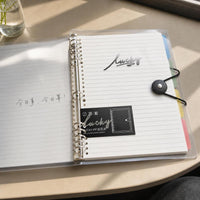 Refillable Loose-Leaf Notebook with Transparent Binder for Students and Office, A5/B5 Lined Pages
