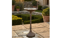 Pedestal Bird Feeder Flared Base Decorative Metal Avian Sculpture Feeder Tall Post for Patio