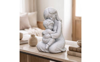 Stone-Look Mother and Son Figurine Home Decor Mother and Son Statue Sentimental Meaningful for Mothers, Art Collectors, Tabletop