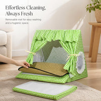 Pet Tent Bed for Cats and Small Dogs, Washable Semi-Enclosed Pet House, All Seasons