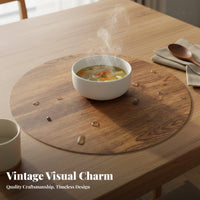 Wipeable Dining Mat Oil-Resistant Wood Grain Table Cover Heat Resistant Faux Leather Table Mat for Homeowners, Families, Kitchen, Restaurants