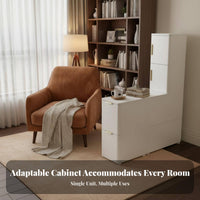 With casters Wheeled Sofsemi-circular-Table Mobile Design C-Shaped Rolling Table Light Luxury aesthetic Storage Cabinet Space-Saving for Apartment Dwellers, residents, Home Office Workers, Living Room, Small areas, Bedroom