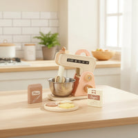 Imaginative Wooden Toy Mixer with Accessories Natural Wooden Toy Mixer Realistic Safe for Children, Toddlers, Preschoolers, Playroom, Preschool, Daycare