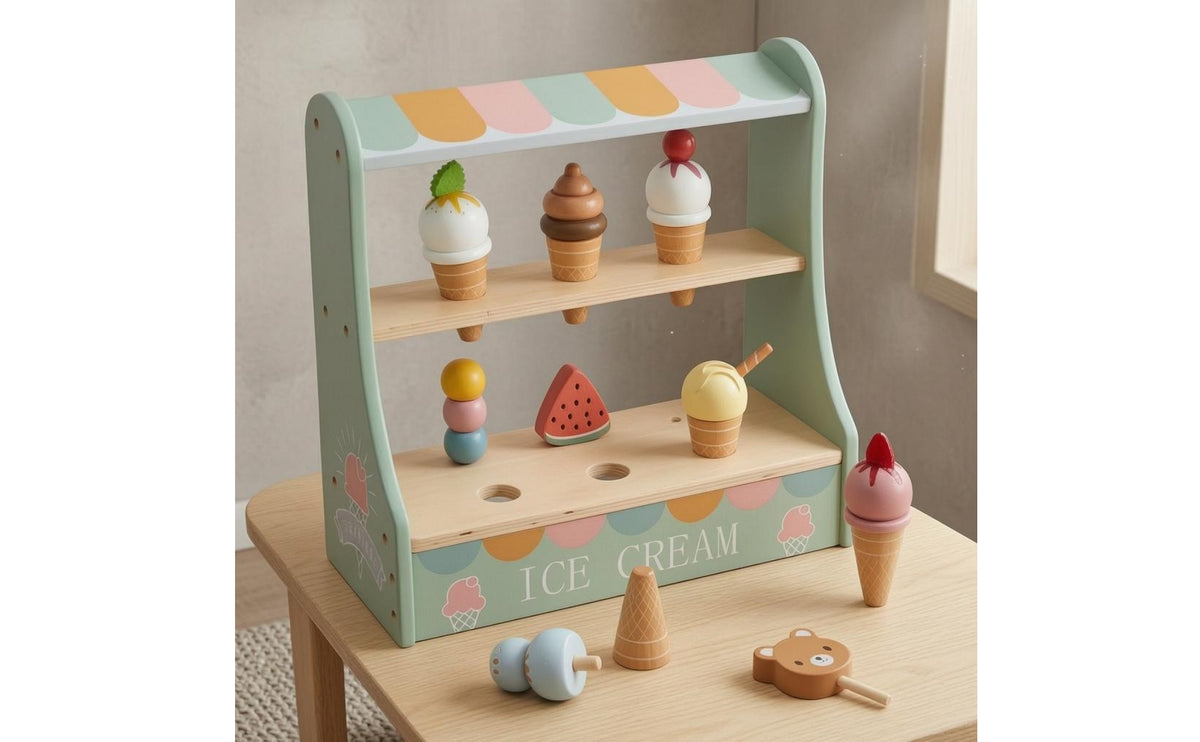 Ice Cream Shop Toy Set Role Play Ice Cream Stand Playset Fine Motor Skills Pretend Dessert Shop for Children