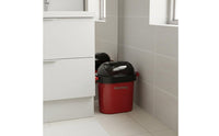 Sealed Lid Lidded Trash Can with Handles Odor Control Flip Top Wastebasket Space-Saving Bathroom Trash Bin Portable for Kitchen, Bedroom, Office