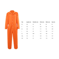 Prison Jumpsuit Halloween Prisoner Costume 1Piece Prison Uniform for Cosplay