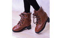 BJD Lace-up Boots PU Material High-Top Doll Shoes Sturdy 1/4 Scale Doll Boots